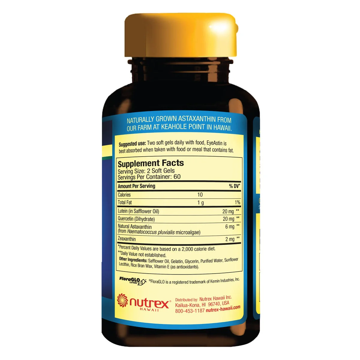 NEW - EyeAstin Hawaiian Astaxanthin, 120 Softgels - Image 3