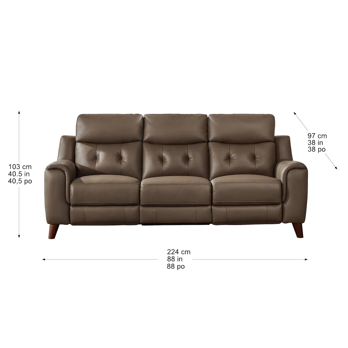 Malibu Leather Power Reclining Sofa with Power Headrests - Image 3