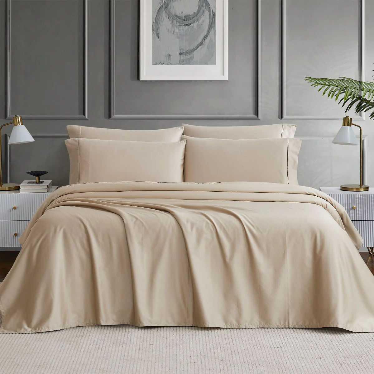 Hotel Signature KING Egyptian Cotton 400 Thread Count 6-piece Sheet Set - Image 2
