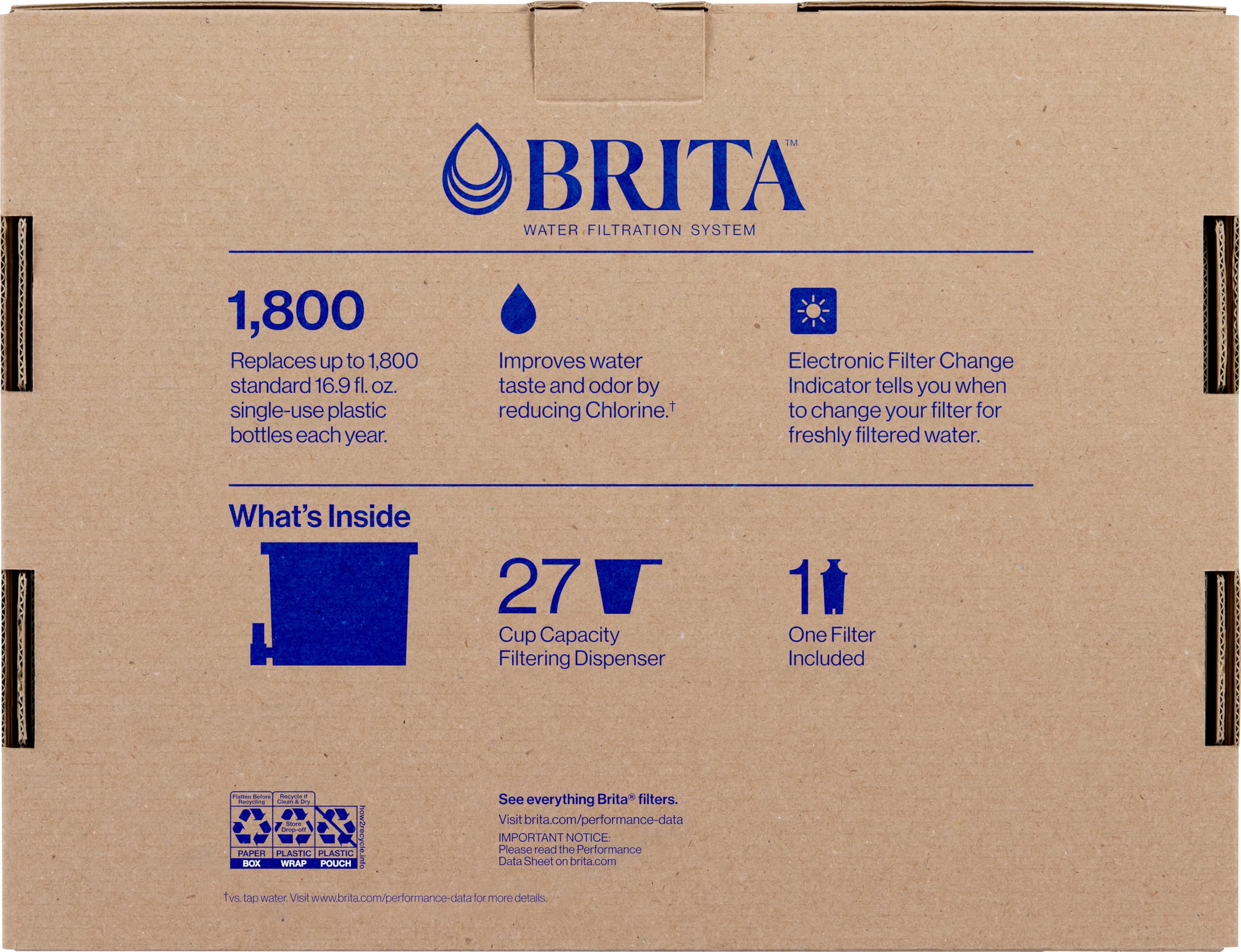 NEW - Brita UltraMax Large Water Dispenser with 1 BritaPlus Filter, 27 Cup, White - Image 7