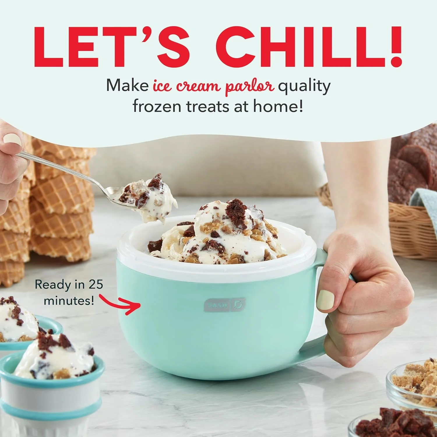 DASH My Mug Ice Cream Maker, for Ice Cream, Gelato, Sorbet, Frozen Yogurt, and Custom Mix-Ins - Image 2