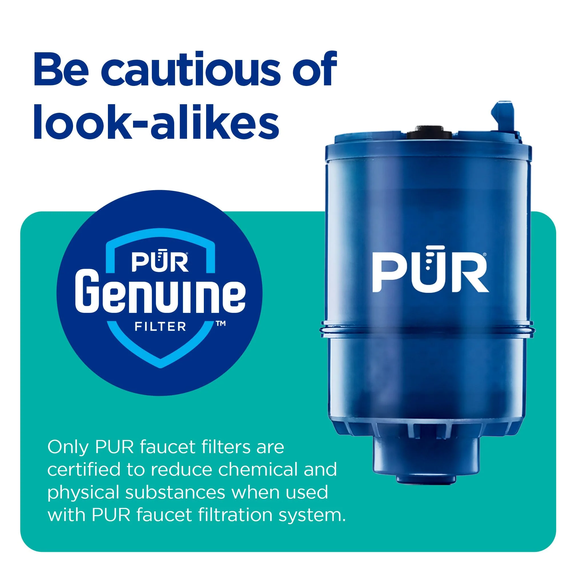 PUR Plus Vertical Faucet Mount Water Filtration System, Lead-Reducing Water Filter For Sink Faucet, Easy Install, 100 Gallons, Compatible with Sinks with External Aerators, Grey - Image 8