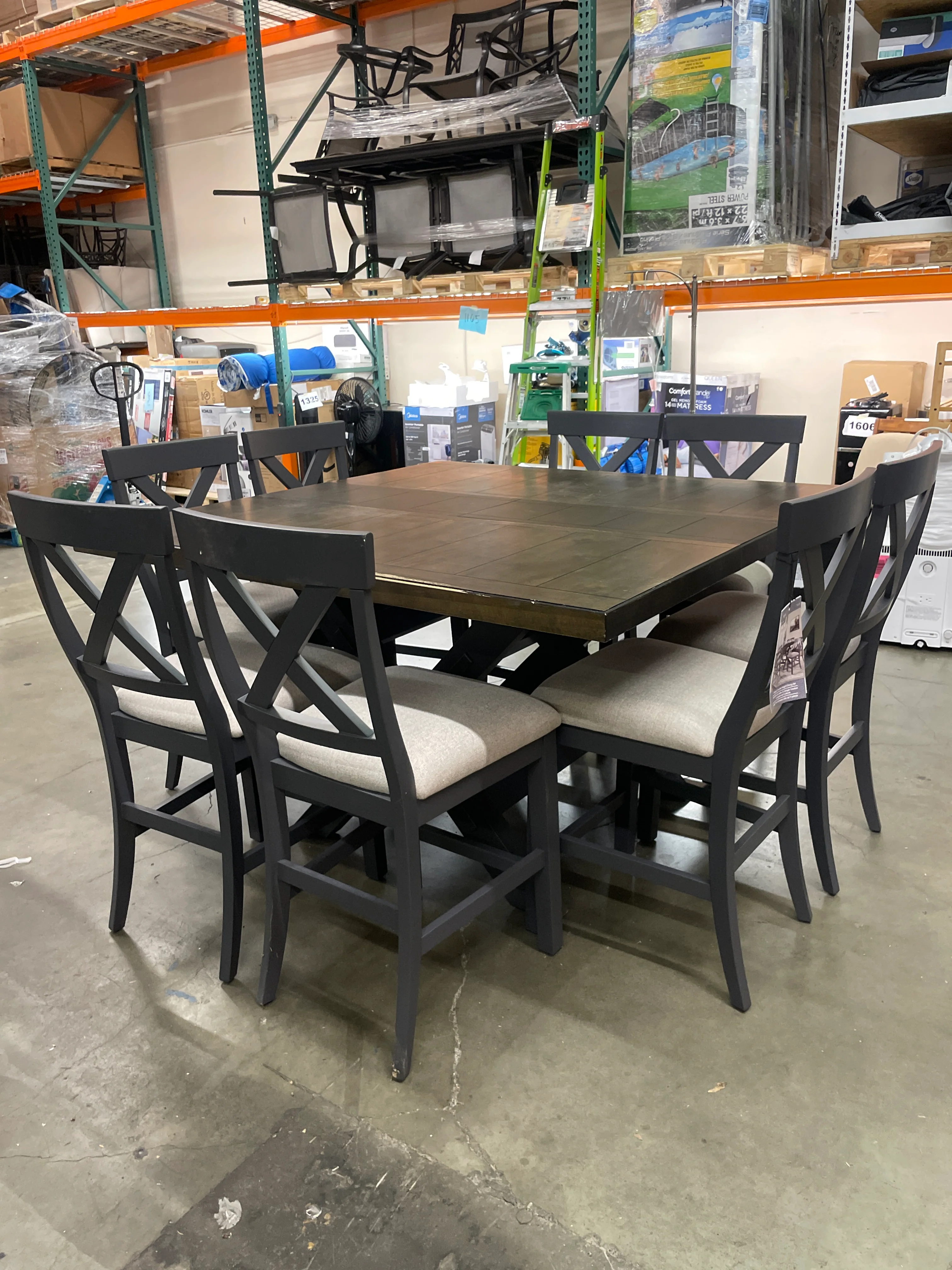 Costco - Tristan Two Tone 9-Piece High Top Dining Set - Retail $1699