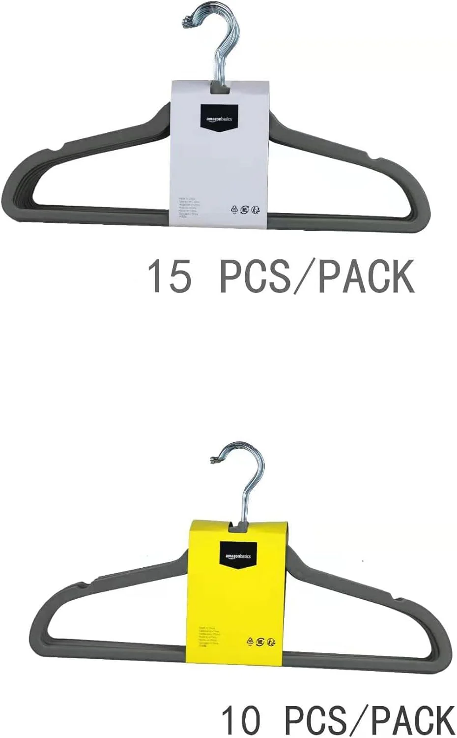 Amazon Basics Slim, Velvet, Non-Slip Suit Clothes Hangers, Gray/Silver - Pack of 50 - Image 6