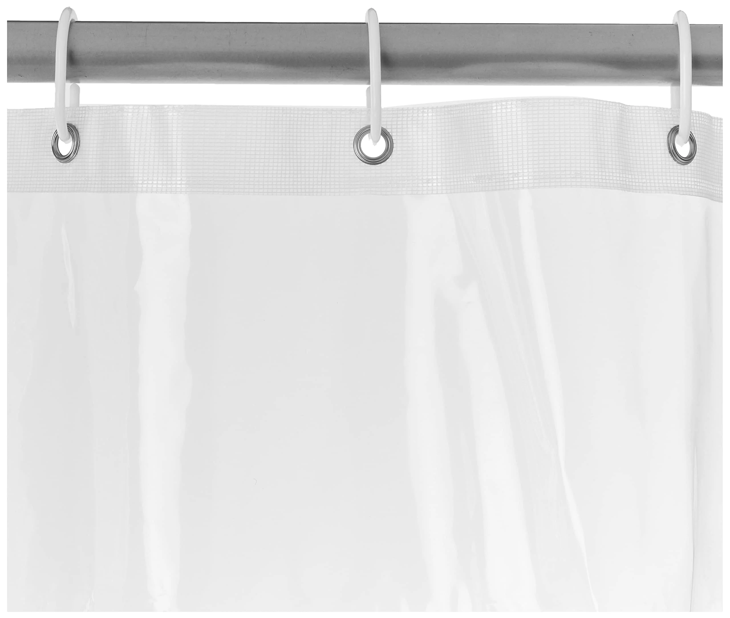 Amazon Basics 8-Gauge PEVA Shower Curtain or Liner with Mesh Storage Pockets - 72" x 72", Clear - Image 3