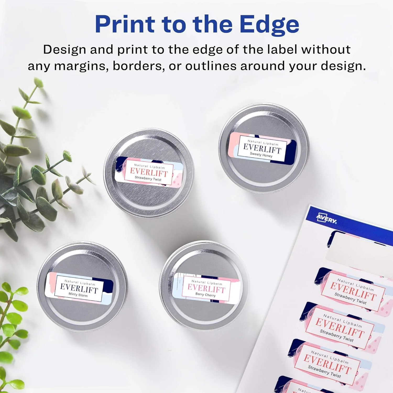 Avery Matte White Rectangle Labels, Sure Feed Technology, 1-1/4" x 2-3/8", 450 Matte White Printable Labels - Image 4