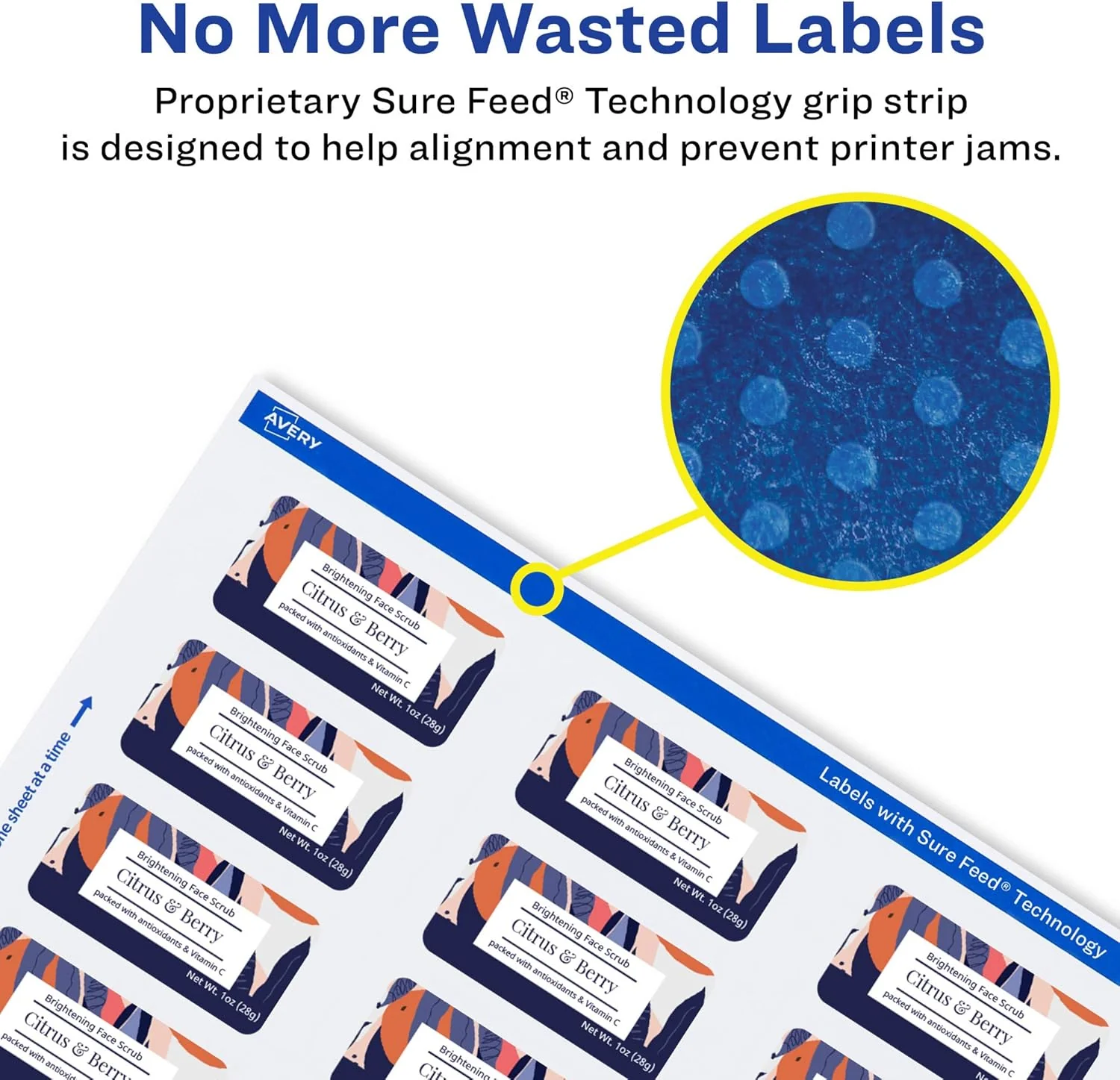 Avery Matte White Rectangle Labels, Sure Feed Technology, 1-1/4" x 2-3/8", 450 Matte White Printable Labels - Image 5