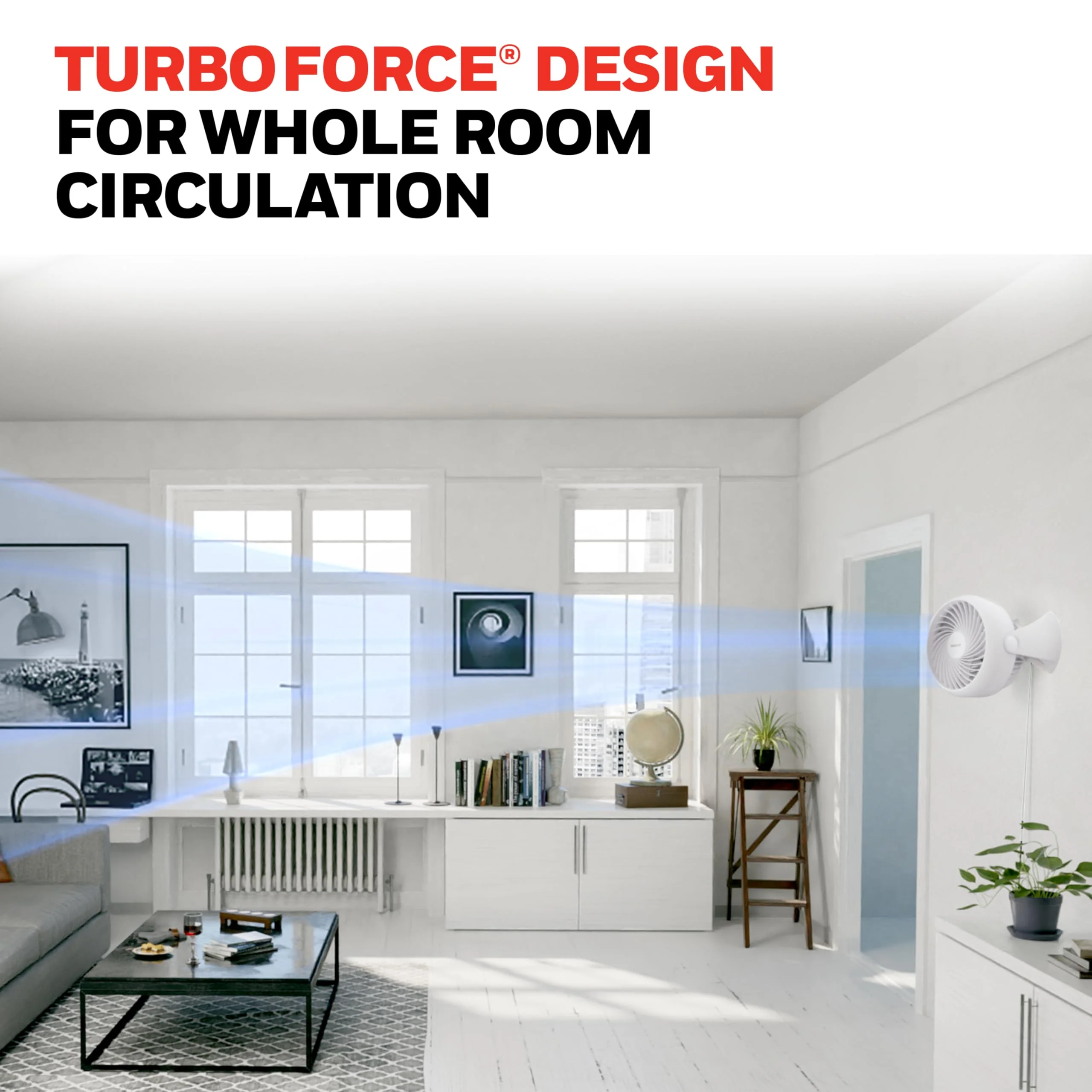 Honeywell HT-904 TurboForce Tabletop Air Circulator Fan, Small, White – Quiet Personal Fan for Home or Office, 3 Speeds and 90 Degree Pivoting Head - Image 8