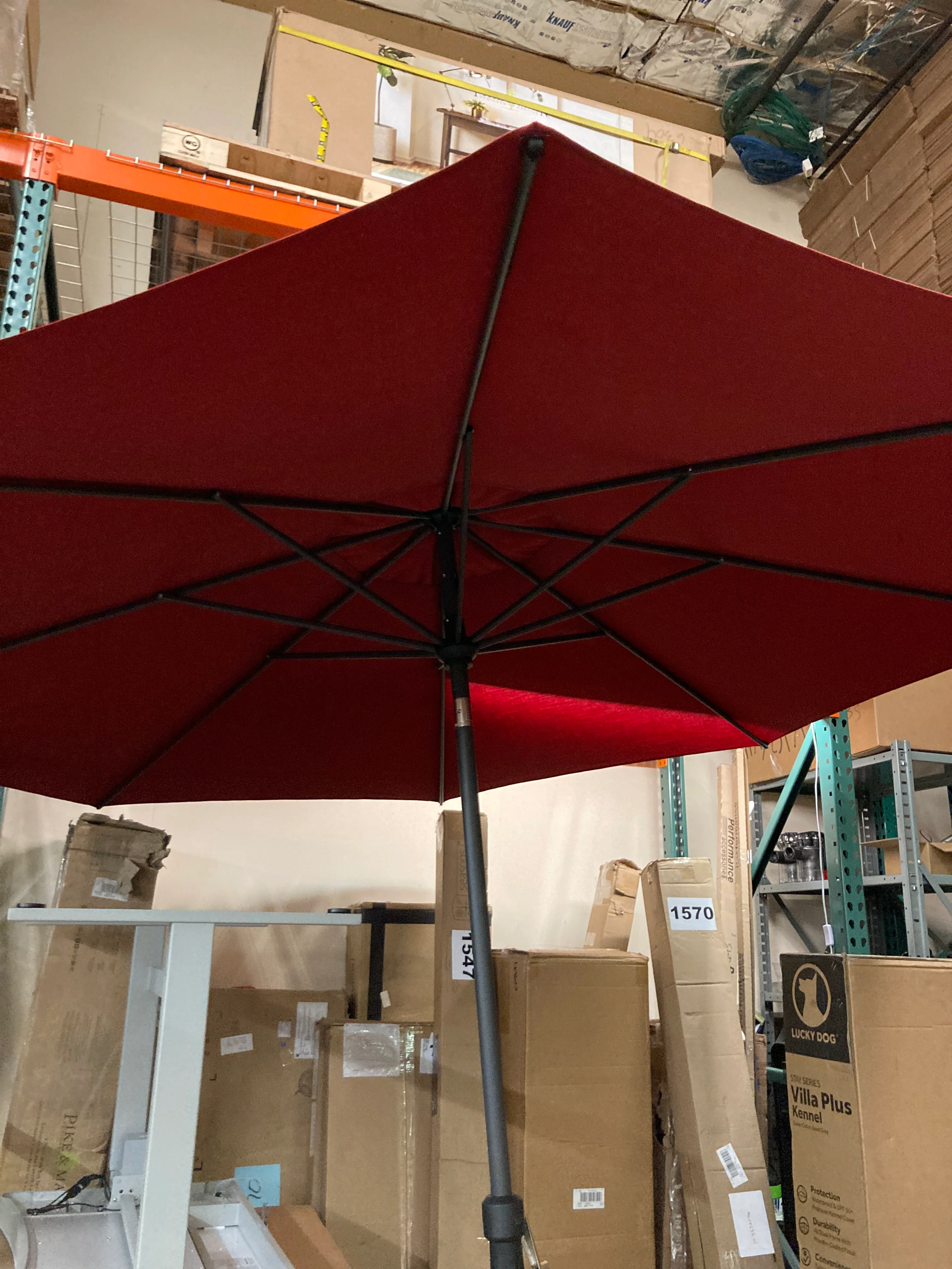 Costco - Red ProShade 10ft Round Auto Tilt Aluminum Market Umbrella - Retail $154 - Image 2