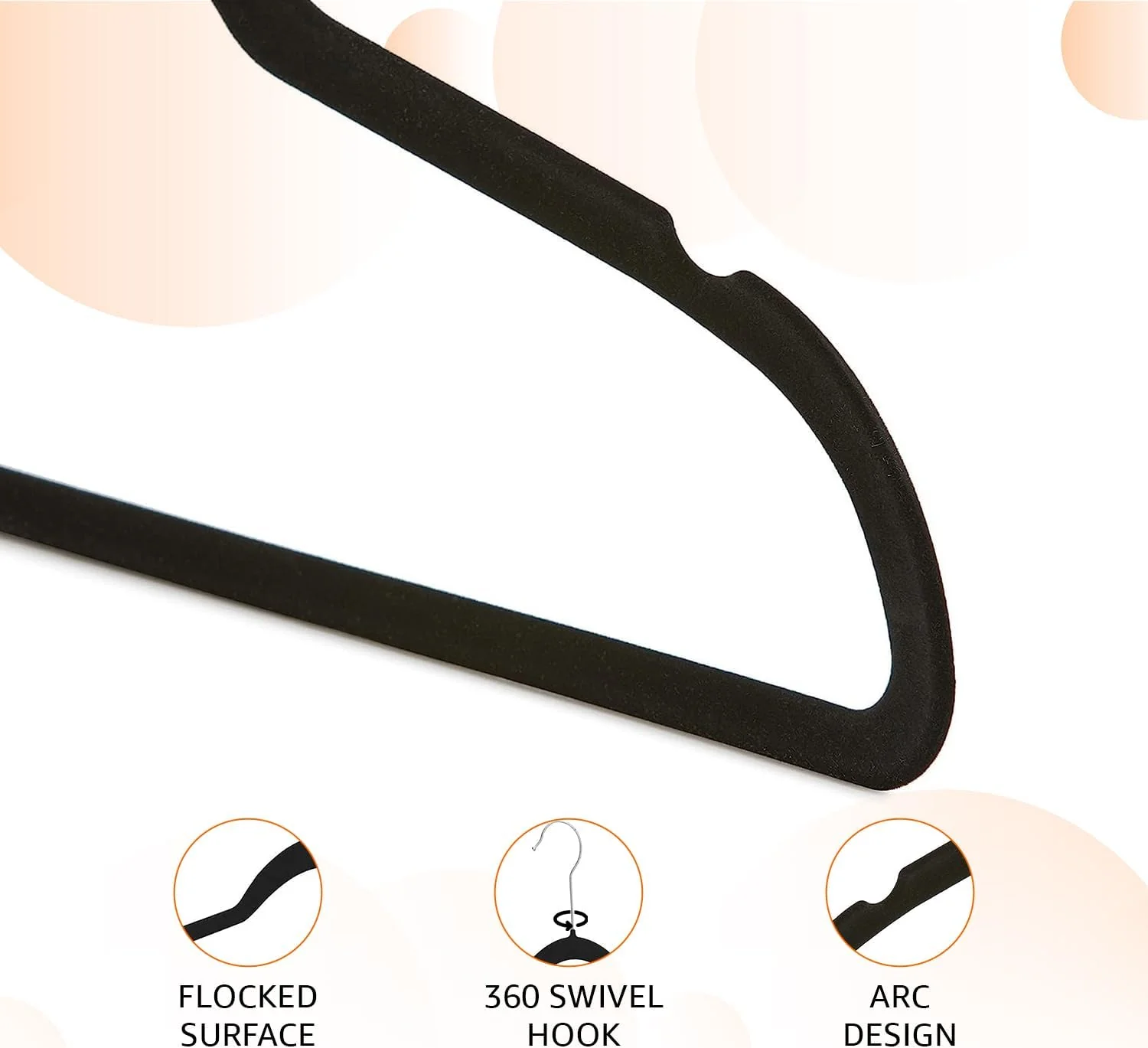 Amazon Basics Slim Velvet, Non-Slip Suit Clothes Hangers, Pack of 30, Black - Image 4