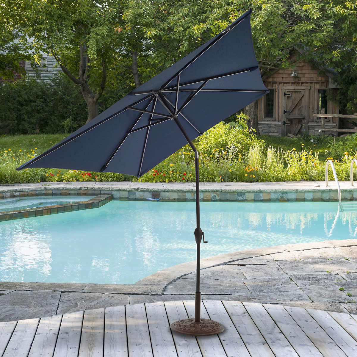 Like NEW - Costco - 7'x10' Rectangle Market Umbrella - Retail $164 - Image 2