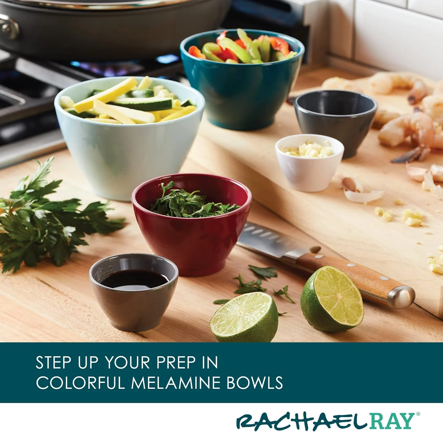 Rachael Ray Tools and Gadgets Nesting/Stackable Measuring Cups Set, 6 Piece - Assorted Colors - Image 2