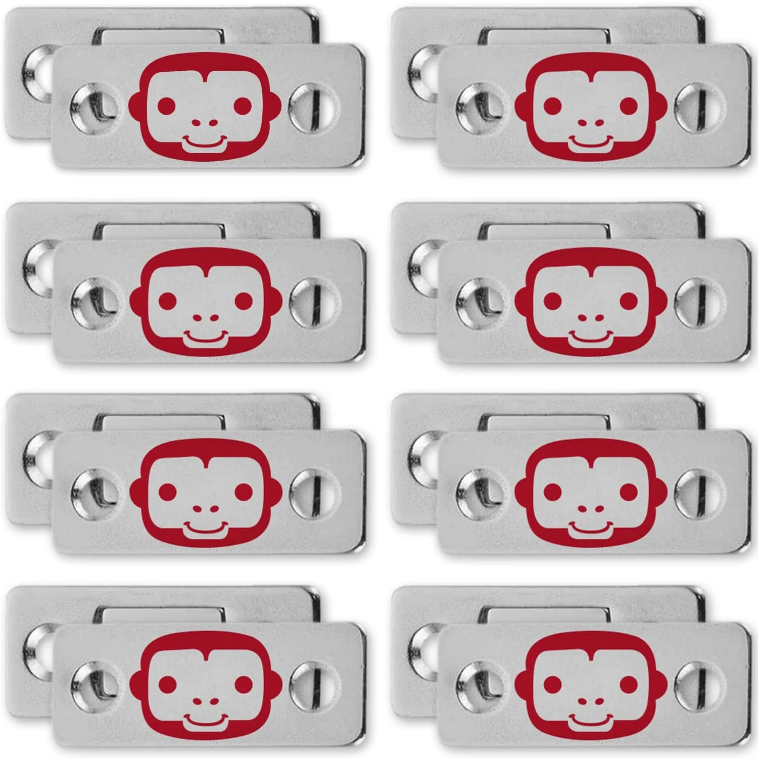 RUBY Monkey Magnets AS-SEEN-ON-TV, Cabinet and Drawer Magnet Sets, Fast and Easy Installation, Just Peel & Stick, Slim Design Fits Virtually Anywhere, 8 Sets