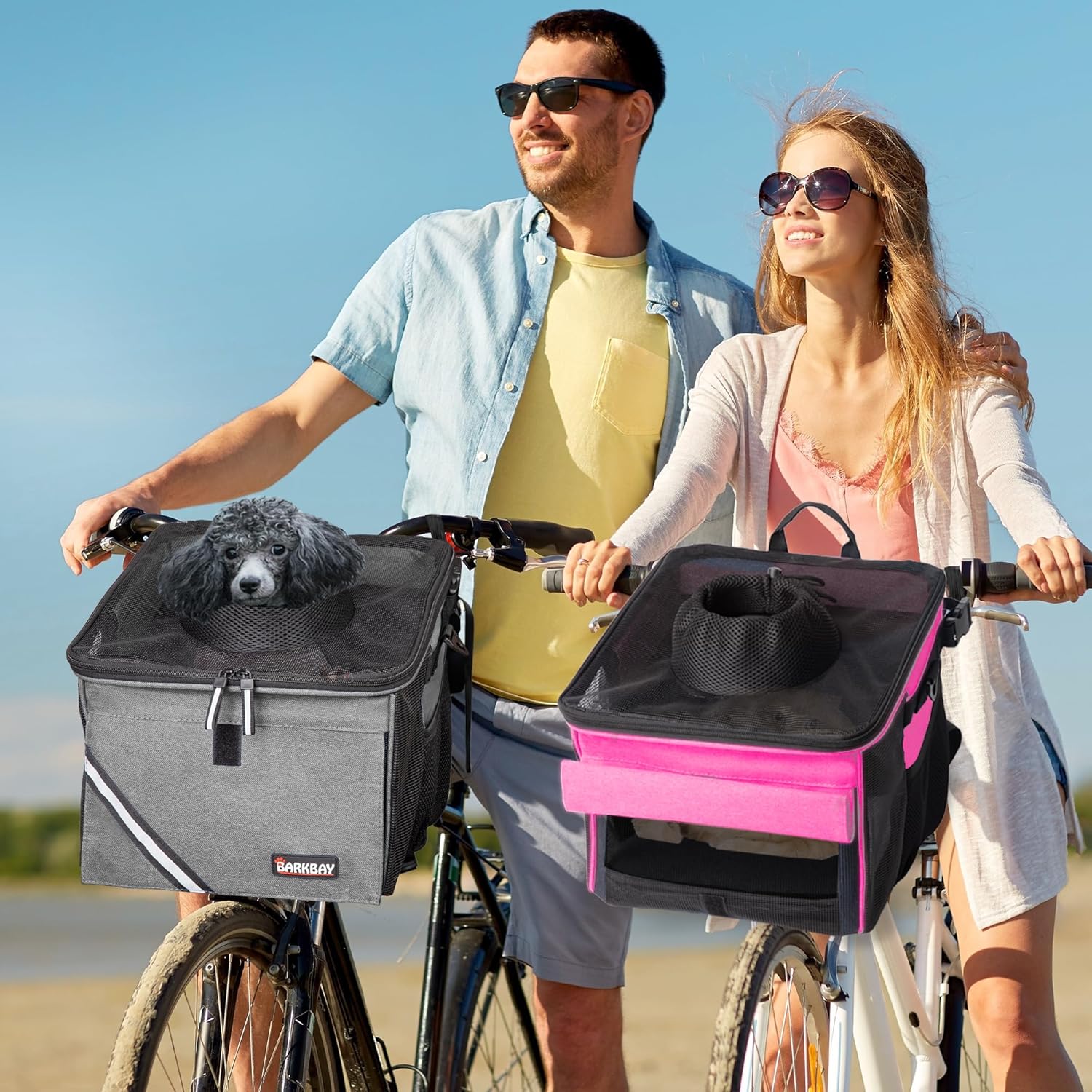 Pet Carrier Bicycle Basket Bag Pet Carrier/Booster Backpack for Dogs and Cats with Big Side Pockets,Comfy & Padded Shoulder Strap,Travel with Your Pet Safety(Titanium) - Image 9