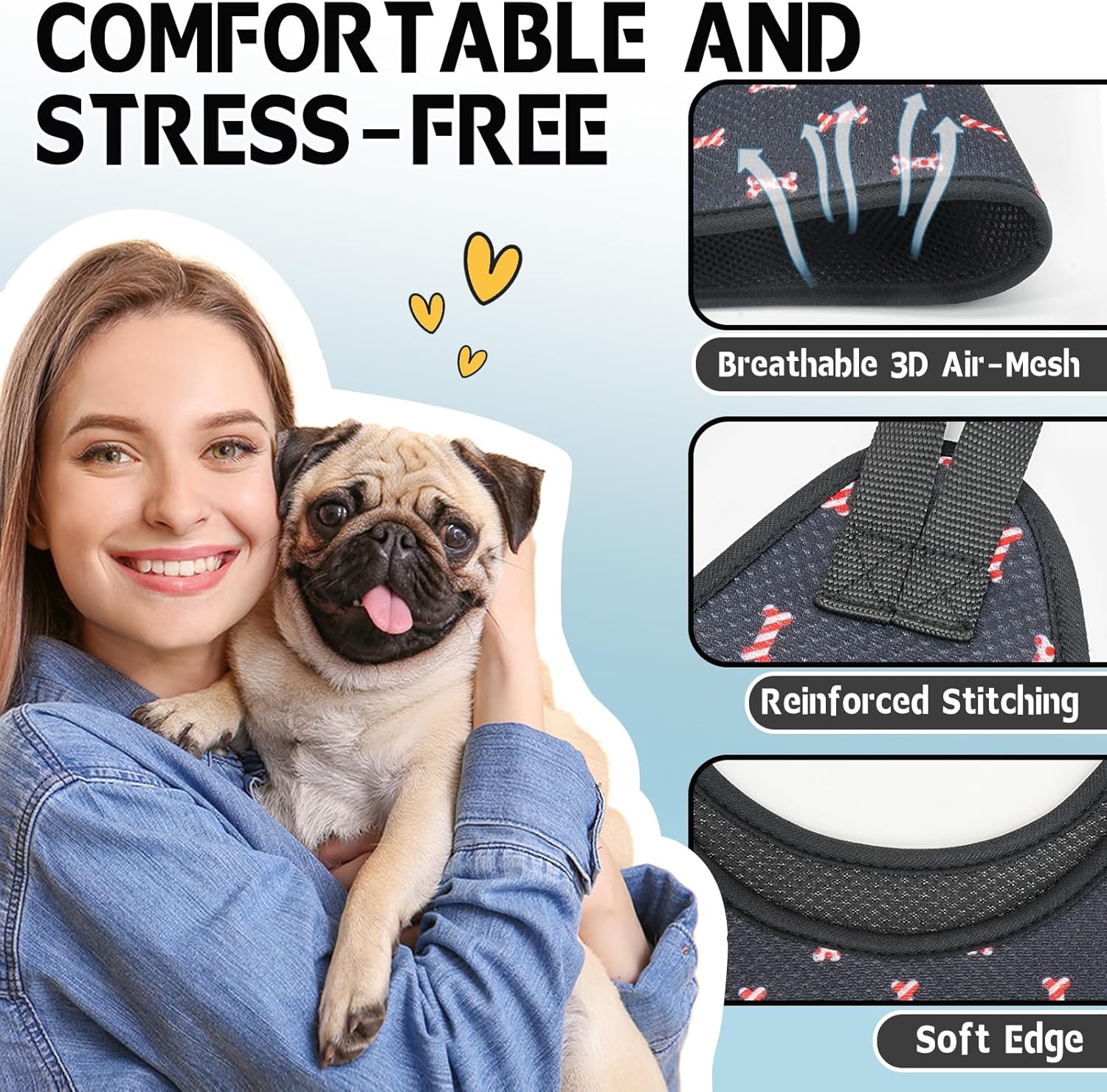 Supet Dog Grooming Hammock Harness for Dogs Cats, Restraint Dog & Small Animal Leashes Sling for Groomingk for Nail Trimming (Black Currant, XS) - Image 5