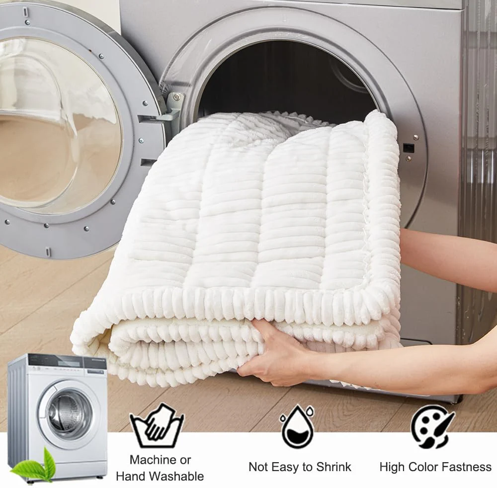 Couch Cover for Dogs Washable, Fuzzy Pet Couch Covers for 3 Cushion Sofa Pet Friendly, Non Slip Sofa Cover (White, 27.6" x 82.7"/70 x 210cm) - Image 5
