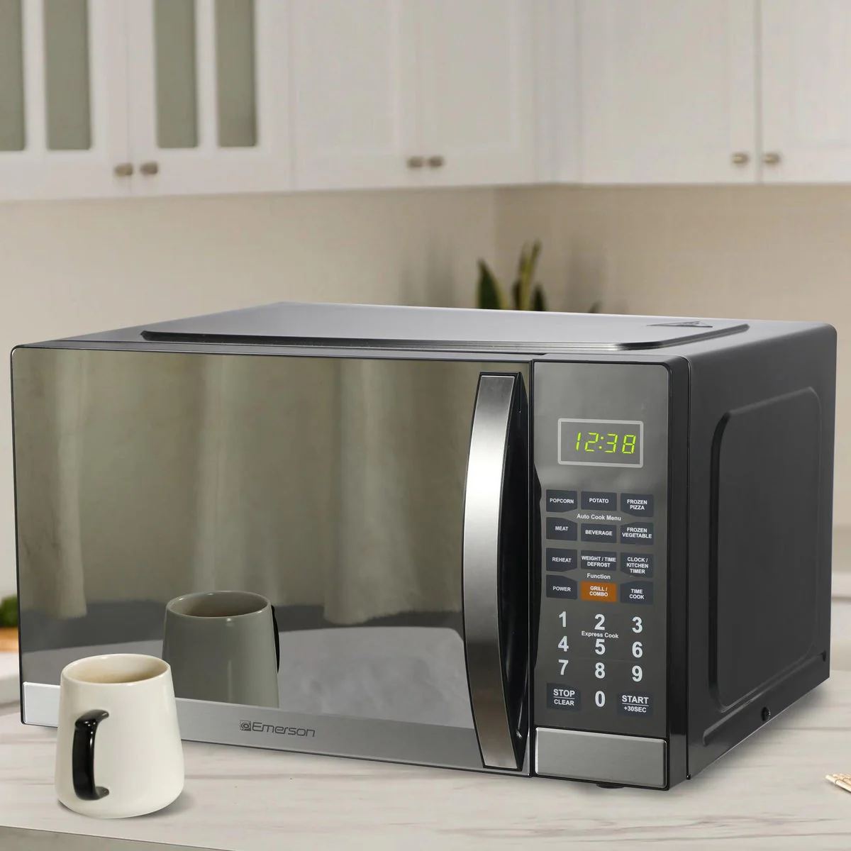 NEW - Emerson 1.1 CF, 1100W, Stainless Steel, Mirror Finish, Microwave Oven With Grill - Image 7