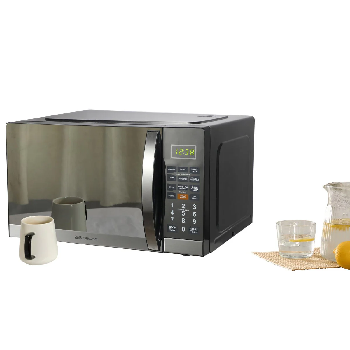 NEW - Emerson 1.1 CF, 1100W, Stainless Steel, Mirror Finish, Microwave Oven With Grill - Image 8