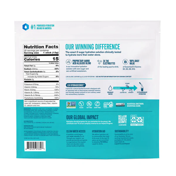 Liquid I.V. Sugar Free Raspberry Lemonade Hydration Multiplier Electrolyte Drink Mix - Image 3