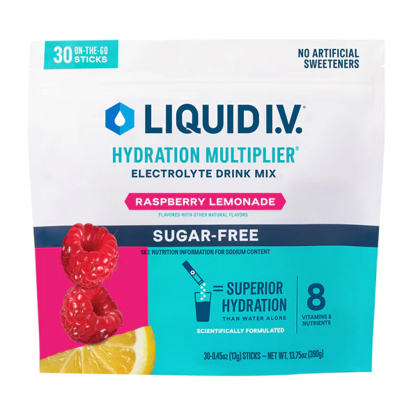 Liquid I.V. Sugar Free Raspberry Lemonade Hydration Multiplier Electrolyte Drink Mix - Image 4