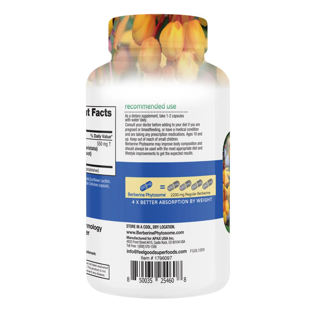 Feel Good Superfoods Berberine Phytosome High Absorption, 120 Vegan Capsules - Image 2