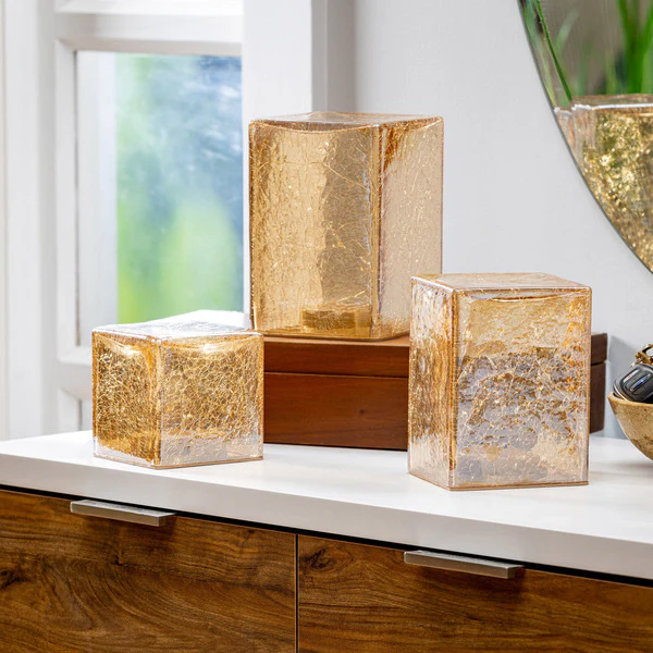 Evergreen 3 Piece LED Glass Cube Towers - Image 2