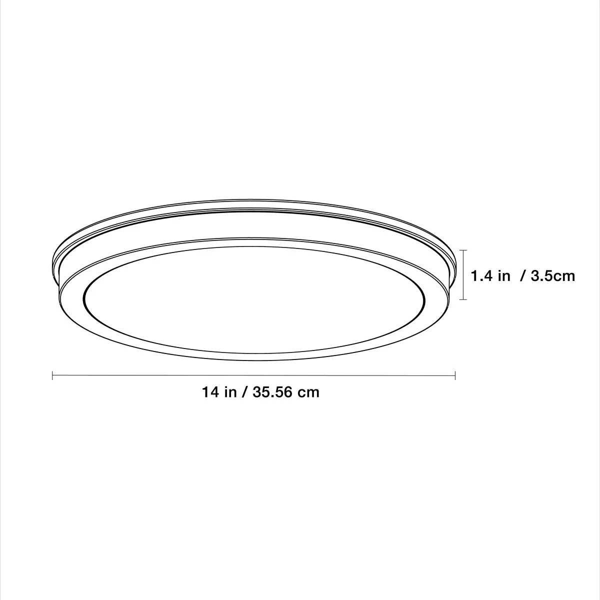 NEW - 2 Energetic 14” Slim LED Flush Mount Light Fixture In Black - Image 2