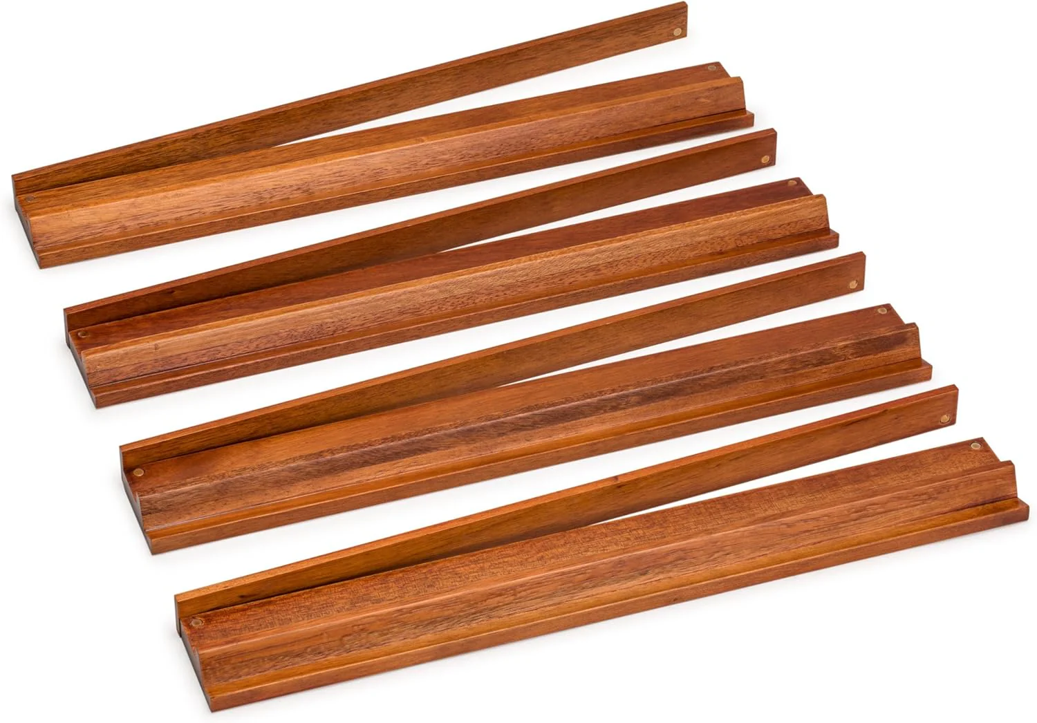 Yellow Mountain Imports Classic Chestnut Color Wooden Mahjong Game Racks with Pushers, 18 Inches - Set of 4 (Includes Magnetically Attached Mahjong Pushers) - Image 5