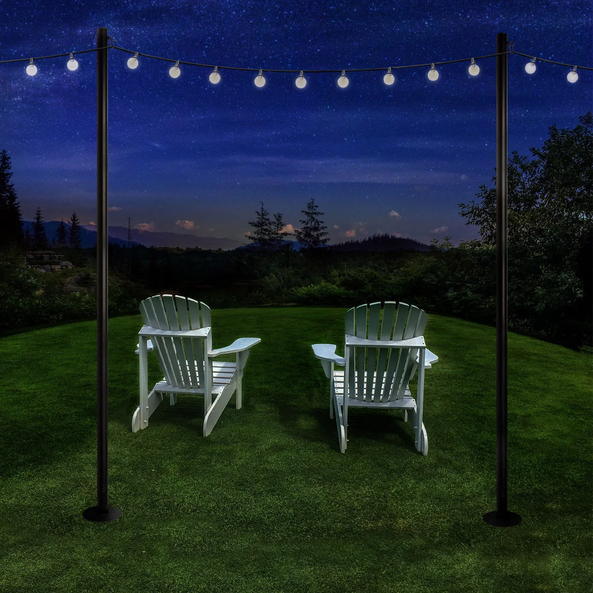 Excello Global Products 10 ft. String Light Pole, 2-pack - Image 2