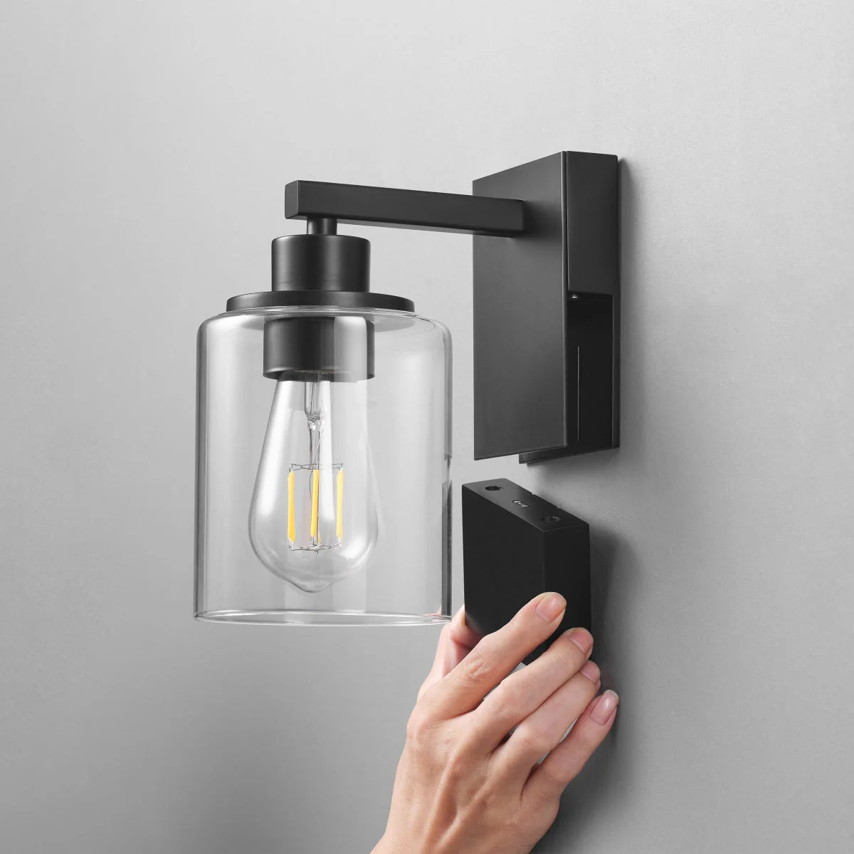 Globe Electric Rechargeable Glass Wall Sconce, 2-pack