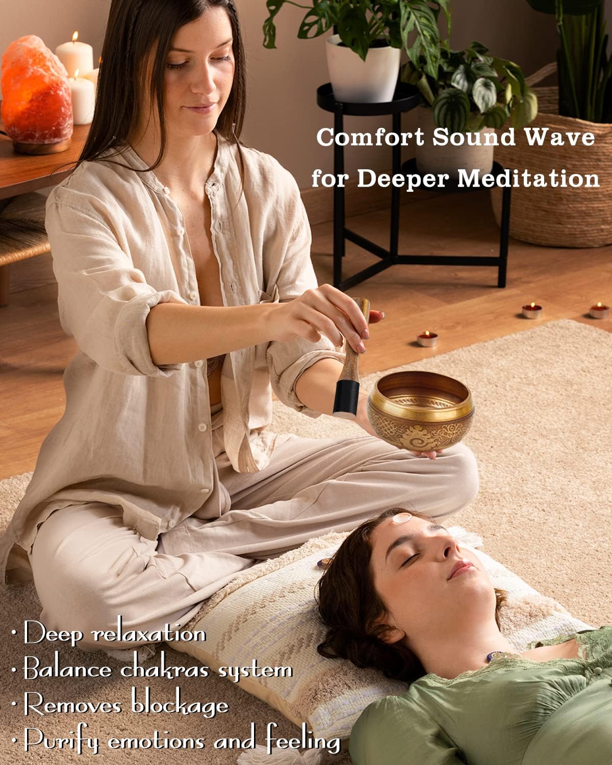 Tibetan Singing Bowls, Authentic Meditation Sound Bowls Handcrafted in Nepal for Yoga, Chakra Healing, Mindfulness, Self Care Spiritual Gifts - Image 3