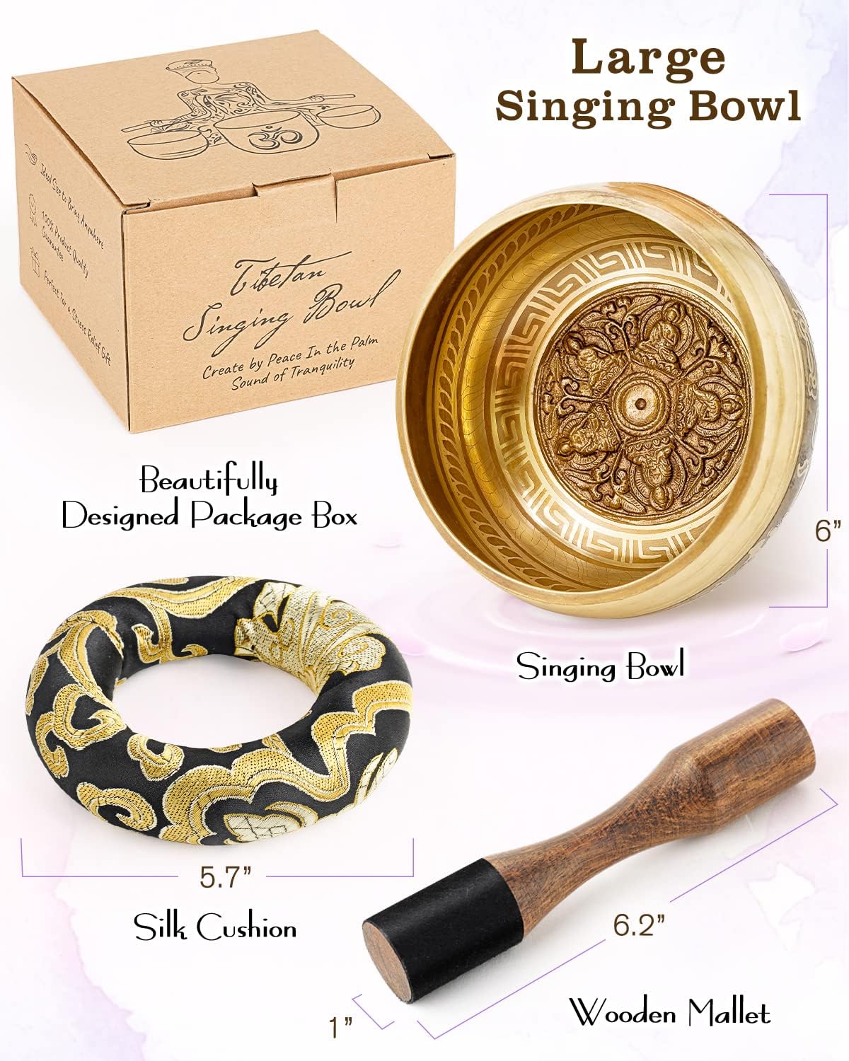 Tibetan Singing Bowls, Authentic Meditation Sound Bowls Handcrafted in Nepal for Yoga, Chakra Healing, Mindfulness, Self Care Spiritual Gifts - Image 5