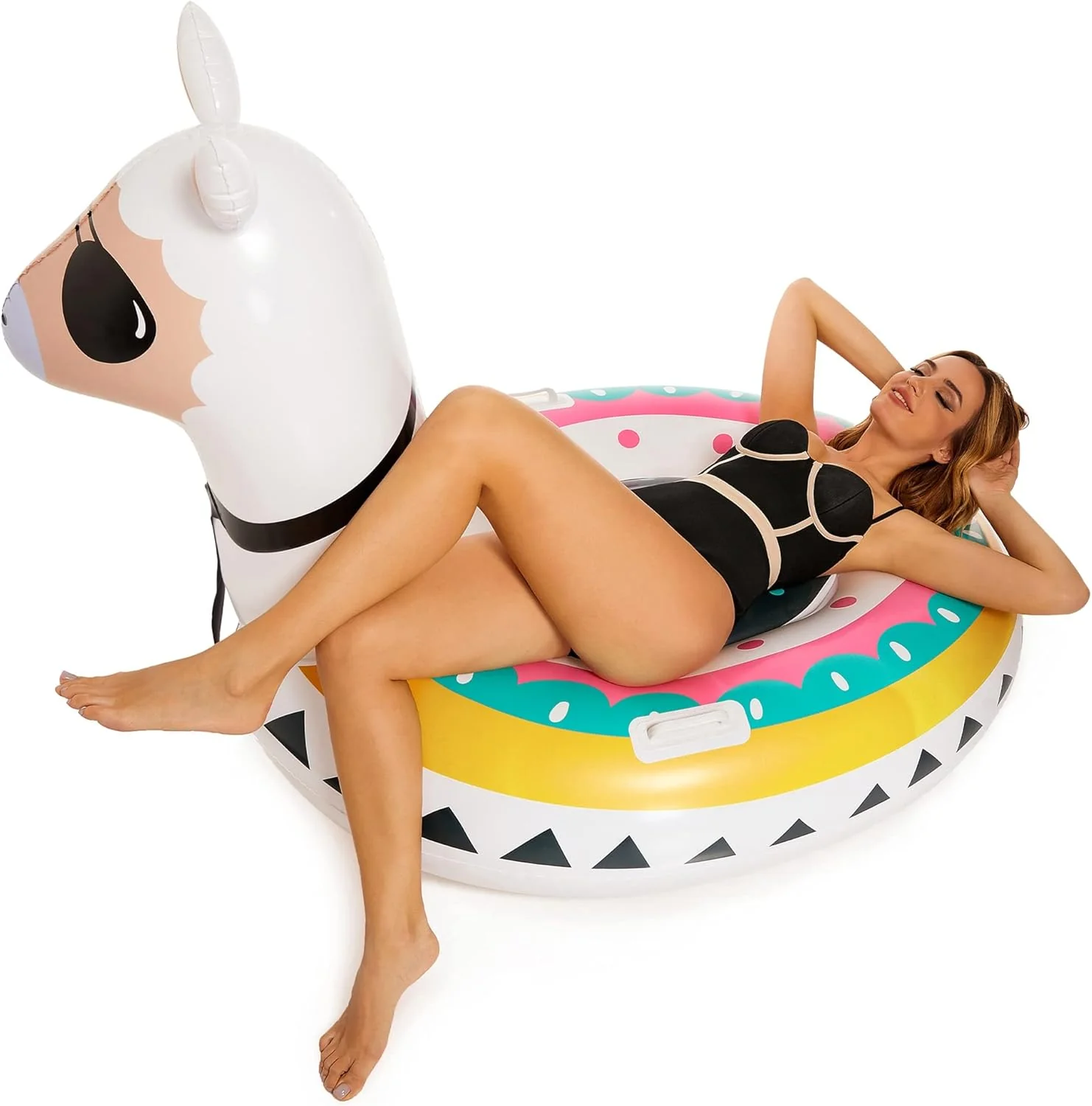 Inflatable Llama Pool Float, 51" Fiesta Alpaca Pool Floaties, Novelty Fun Water Inflatable Ride-On for Summer Swimming Pool Party Decoration Toys for Adults - Image 5