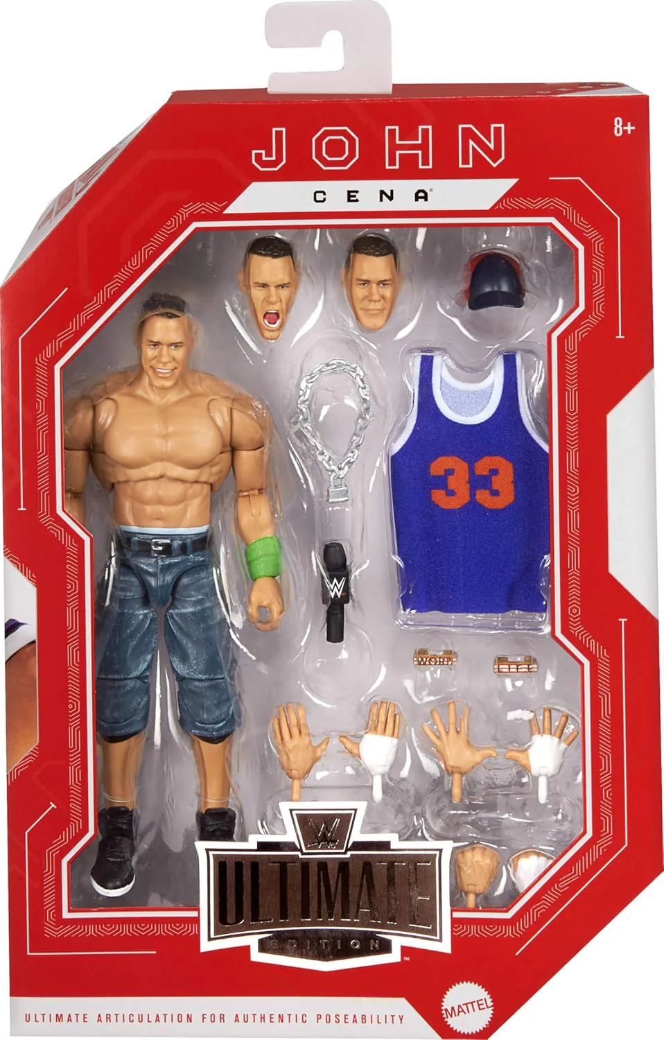 Mattel WWE Ultimate Edition John Cena 6-inch Action Figure & Accessories Set, 10+ Pieces Include Swappable Heads & Hands (Amazon Exclusive) - Image 3