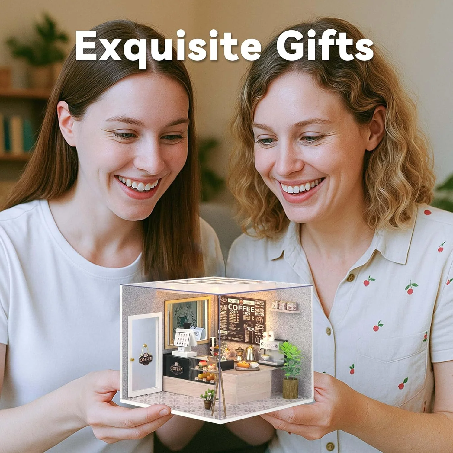 Flever DIY Miniature House Kit, Tiny Home Kit with LED Light, Mini House Build Craft Kits for Adults and Teens, Home Decor Creative Gift for Family/Friends (Leisurely Coffee Shop) - Image 8