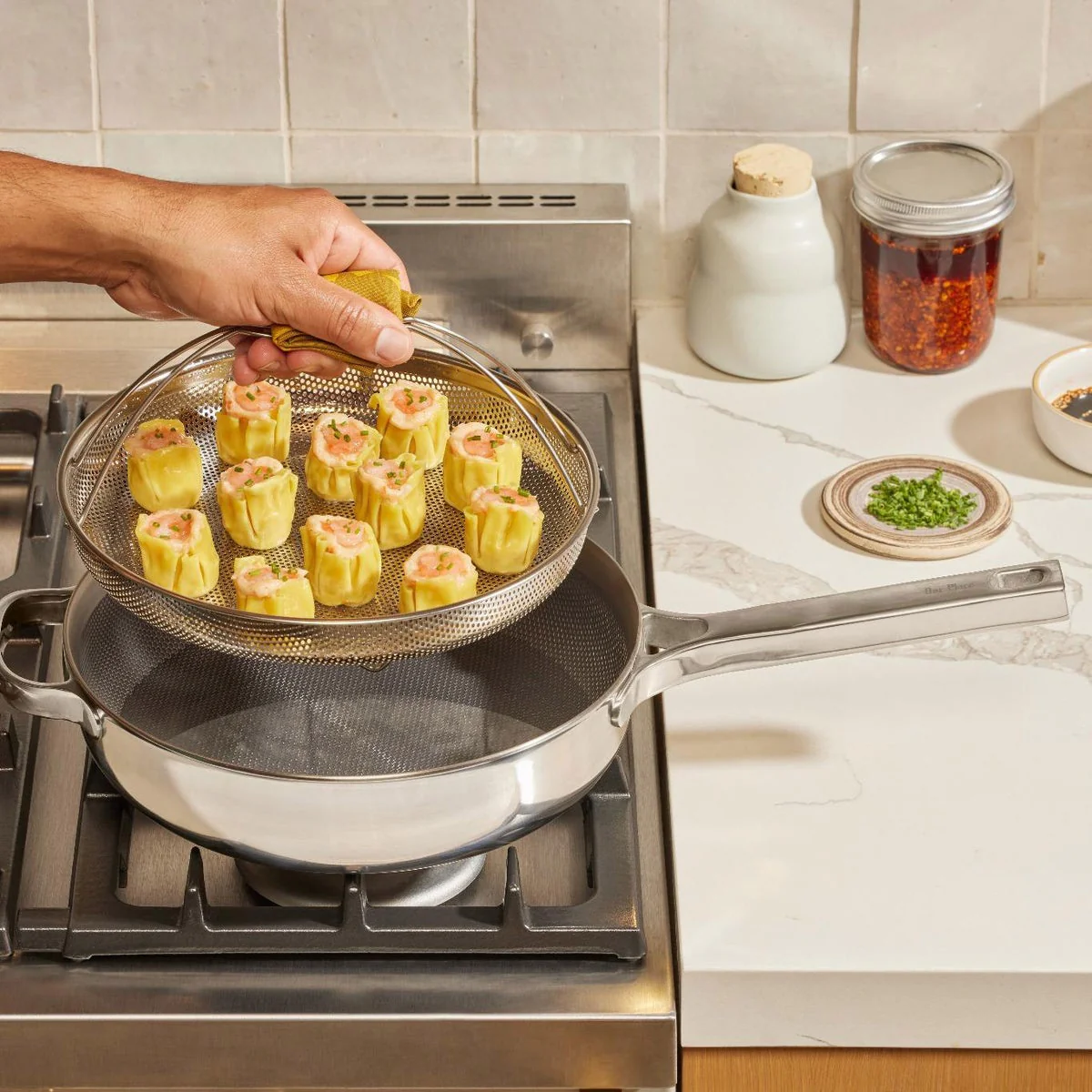 NEW - Our Place 4-piece 10.5” Titanium Always Pan Pro With Steamer - Image 3