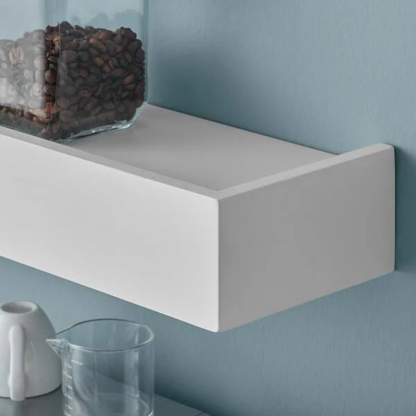 36 in. W x 5.9 in. D White Decorative Wall Shelf with Ledge (Set of 2) - Image 4