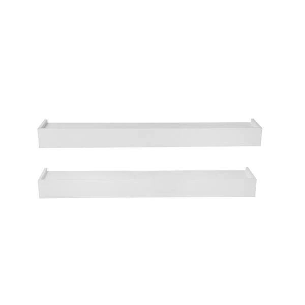 36 in. W x 5.9 in. D White Decorative Wall Shelf with Ledge (Set of 2) - Image 6