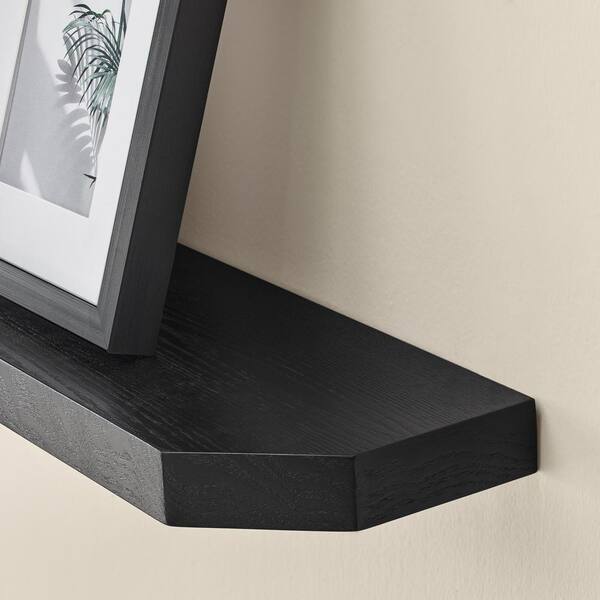 36 in. W x 7 in. D Black Decorative Wall Shelf with Ledge (Set of 2) - Image 5