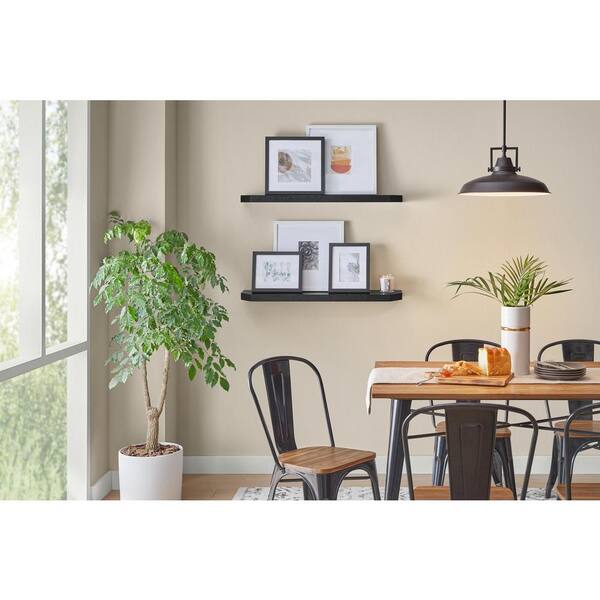 36 in. W x 7 in. D Black Decorative Wall Shelf with Ledge (Set of 2) - Image 6