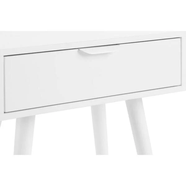 Nightstand 1 Drawer White Wood Nightstand (18 in. W x 26 in. H) - Image 4