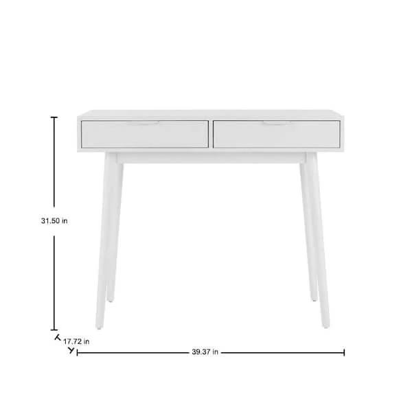 White Wood Desk (39.37 in W. X 31.50 in H.) DK1807222-WHT - Image 3