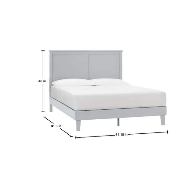 Stone Gray Wood Queen Platform Bed Frame (61.18 in. W x 48 in. H) - Image 3