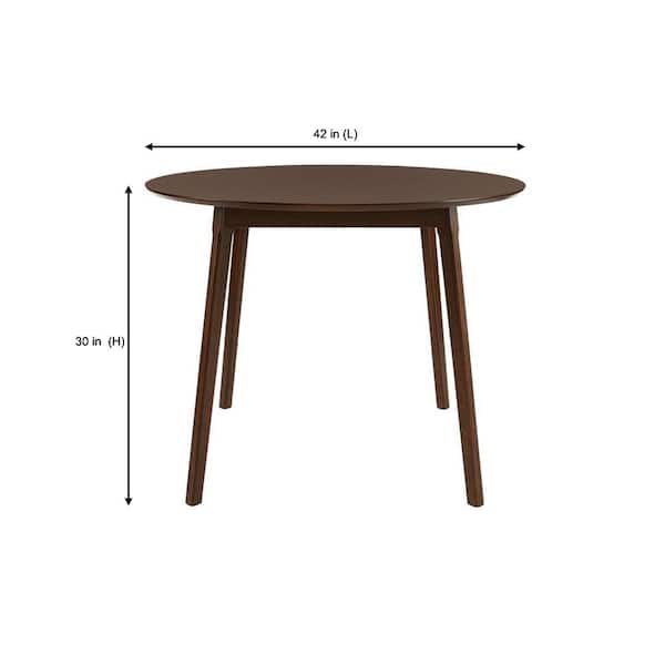 Sable Brown Wood Round Dining Table for 4 (42 in. L x 30 in. H) - Image 4