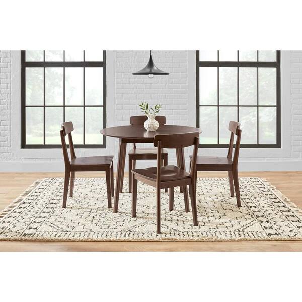 Sable Brown Wood Round Dining Table for 4 (42 in. L x 30 in. H) - Image 6