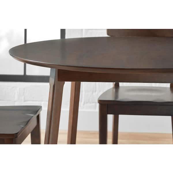 Sable Brown Wood Round Dining Table for 4 (42 in. L x 30 in. H) - Image 7