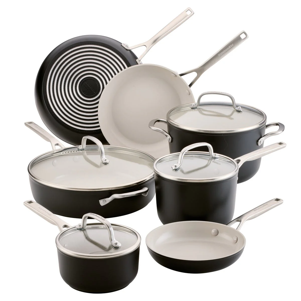 KitchenAid Hard-Anodized Ceramic Induction Cookware Set, 11-piece - Image 3