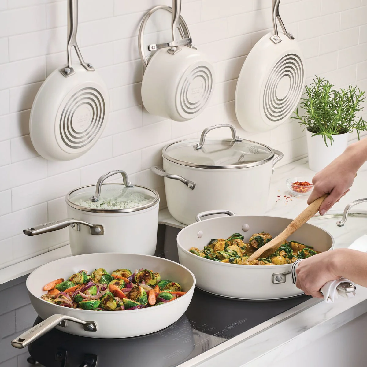 KitchenAid Hard-Anodized Ceramic Induction Cookware Set, 11-piece - Image 2