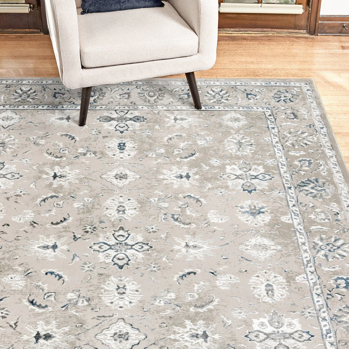 Hampton Court Area Rug Collection, Ladree Gray, Rug Size: 6 ft. 6 in. x 9 ft. - Image 3
