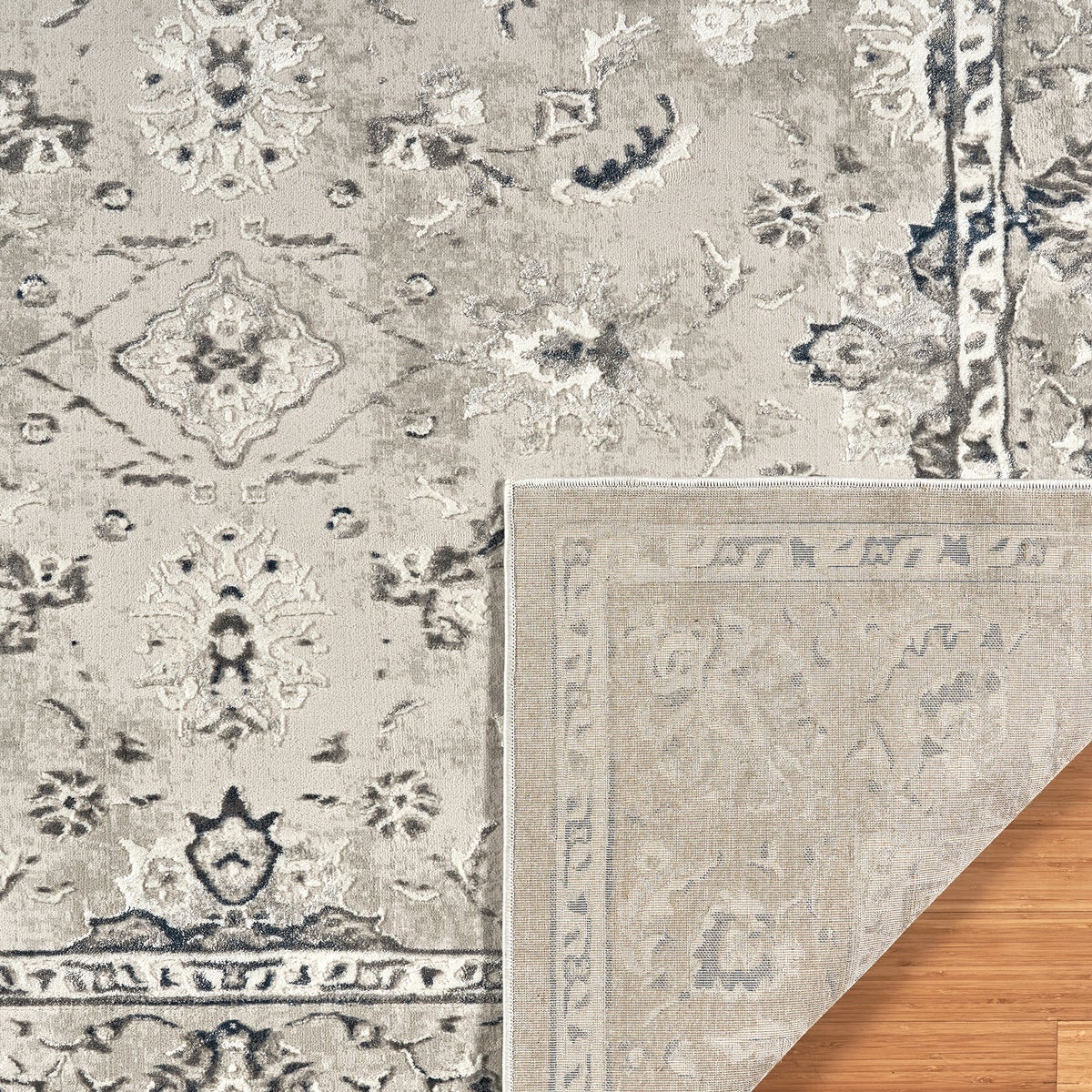 Hampton Court Area Rug Collection, Ladree Gray, Rug Size: 6 ft. 6 in. x 9 ft. - Image 6